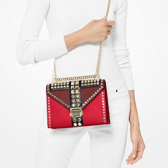 NEW Michael Kors studded leather chain strap Bag - Picture 4 of 8